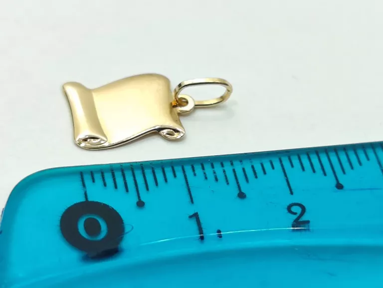 CIEKAWA ZŁOTA ZAWIESZKA PERGAMIN 0,54G PR.585 14K