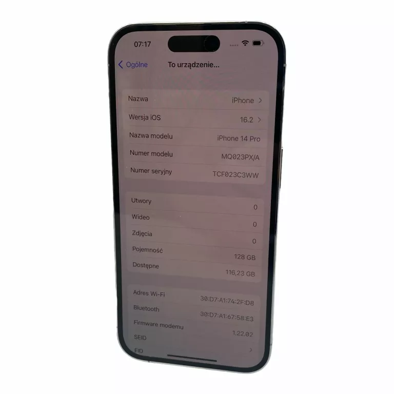 SMARTFON APPLE IPHONE 14 PRO 128GB SILVER