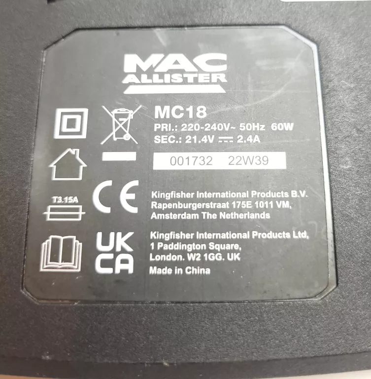 MŁOTOWIERTARKA MACALLISTER MRH 18-LI 18V