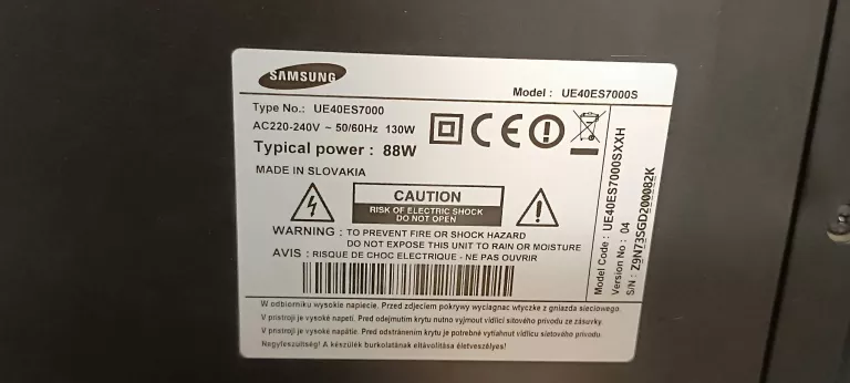 SAMSUNG UE40ES7000 -SMART TV