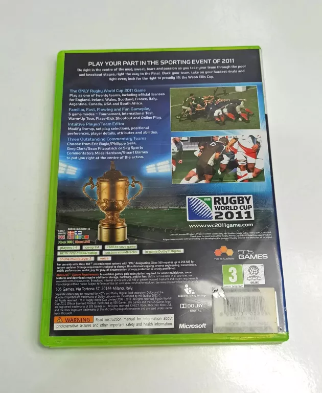 GRA XBOX 360 RUGBY WORLD CUP 2011