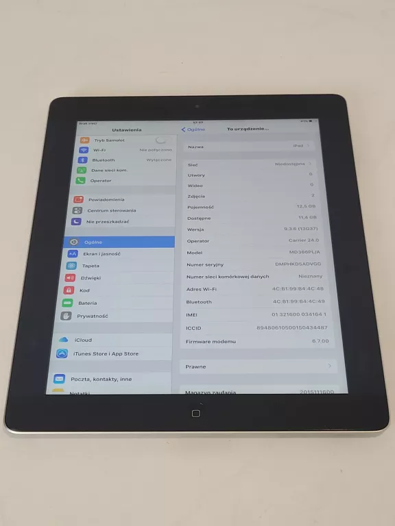 TABLET APPLE IPAD 3 MODEL A1430 16GB