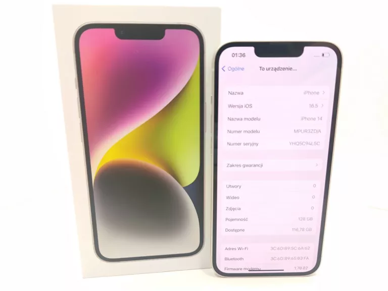 APPLE IPHONE 14 128GB STARLIGHT KOMPLET GWARANCJA