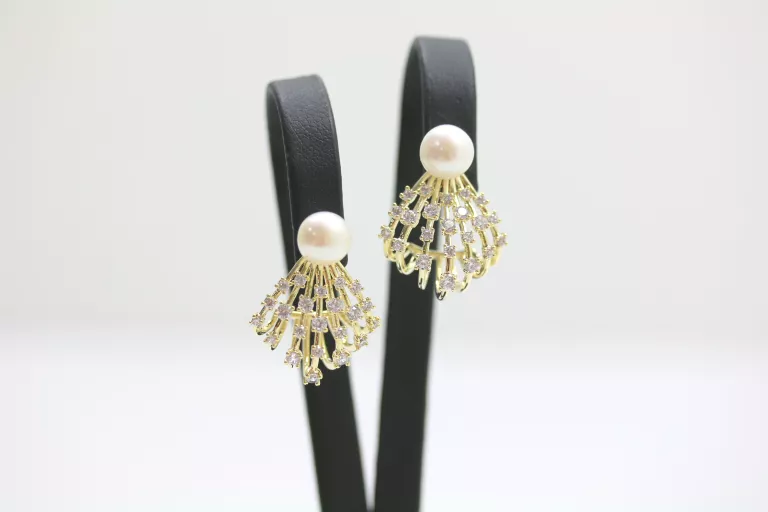 kolczyki-stal-pozlacana-perla-cyrkonie-sztyft-stan-nowy