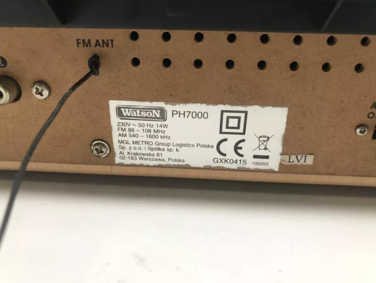 WATSON PH7000 RADIO + GRAMOFON