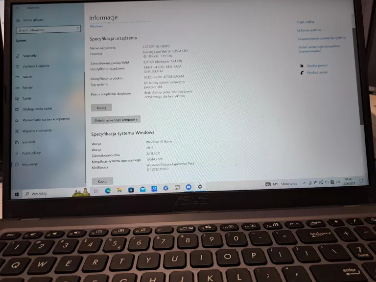 LAPTOP ASUS X515JA-BQ2110T I5 / 512SSD - OKAZJA!