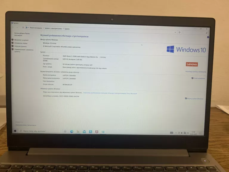 LAPTOP LENOVO IDEAPAD 3 15ADA05 RYZEN 5 8/256 GB