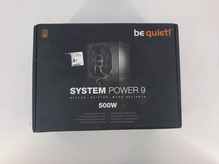ZASILACZ BE QUIET! SYSTEM POWER 9 500W 120MM 80
