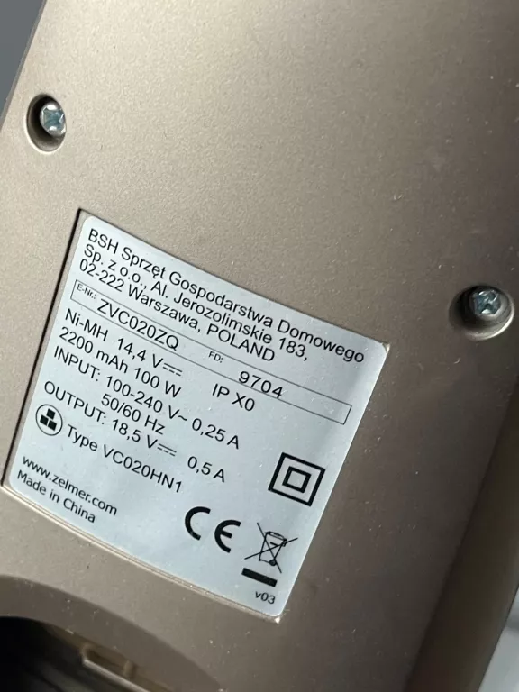 ODKURZACZ ZELMER ZVC020ZQ + STACJA