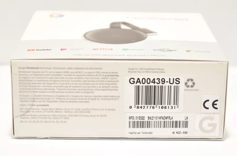 ODTWARZACZ MULTIMEDIALNY GOOGLE CHROMECAST 3.0