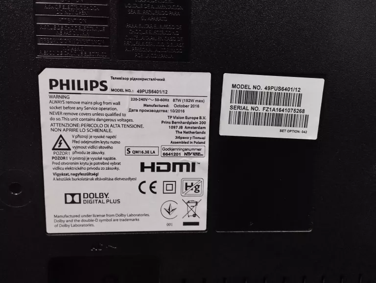 TELEWIZOR PHILIPS 49PUS6412/12 SMART TV 4K