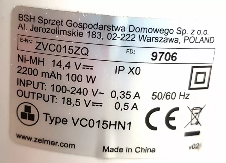 ODKURZACZ PIONOWY ZELMER CITO ONE ZVC015ZQ