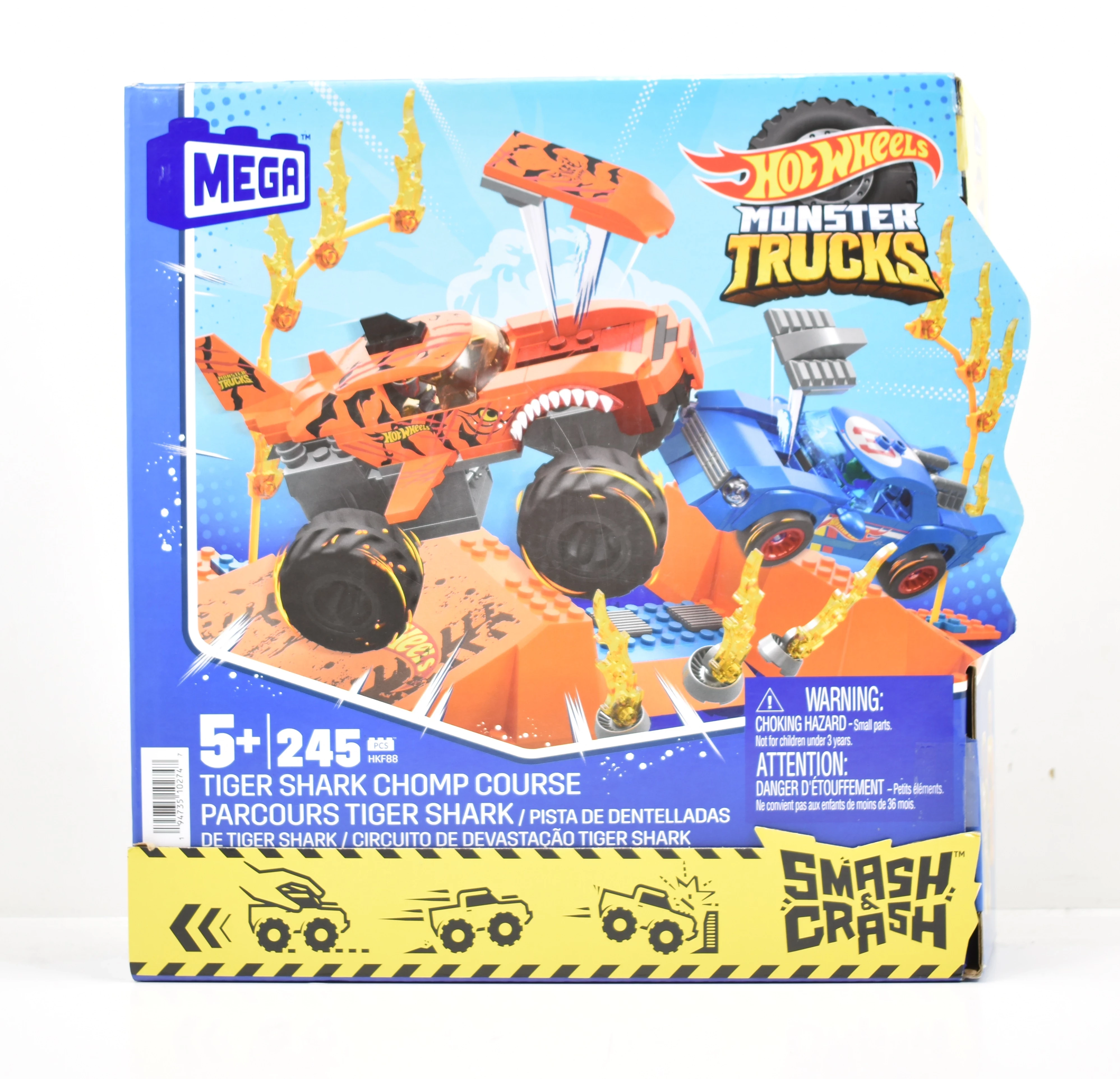 MEGA Construx Hot Wheels Tiger Shark Chomp Course Monster Truck