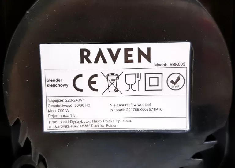 BLENDER KIELICHOWY RAVEN EBK003