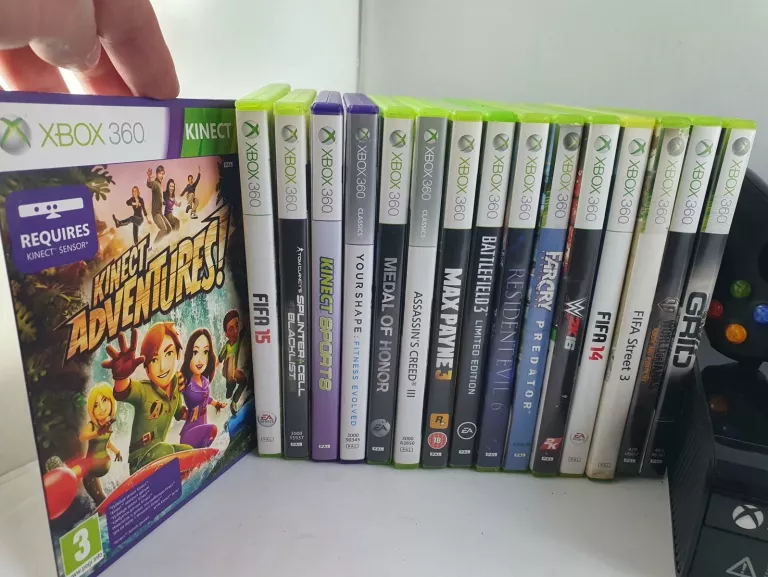 XBOX 360 500GB PAD 17 GIER KINECT KARTONY!