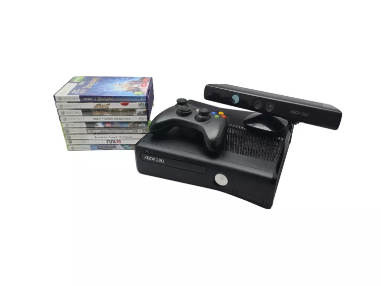 MICROSOFT XBOX 360 SLIM 4GB +KINECT +GRY +PAD