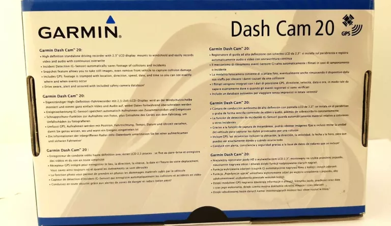 GARMIN DASH CAM 20 KAMERA SAMOCHODOWA
