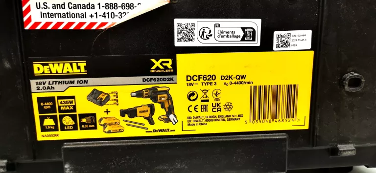 DEWALT DCF620D2K WKRĘTARKA 18V DO PŁYT G-K