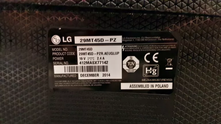 TELEWIZOR LG 29MT45D *ODB. OSOBISTY*