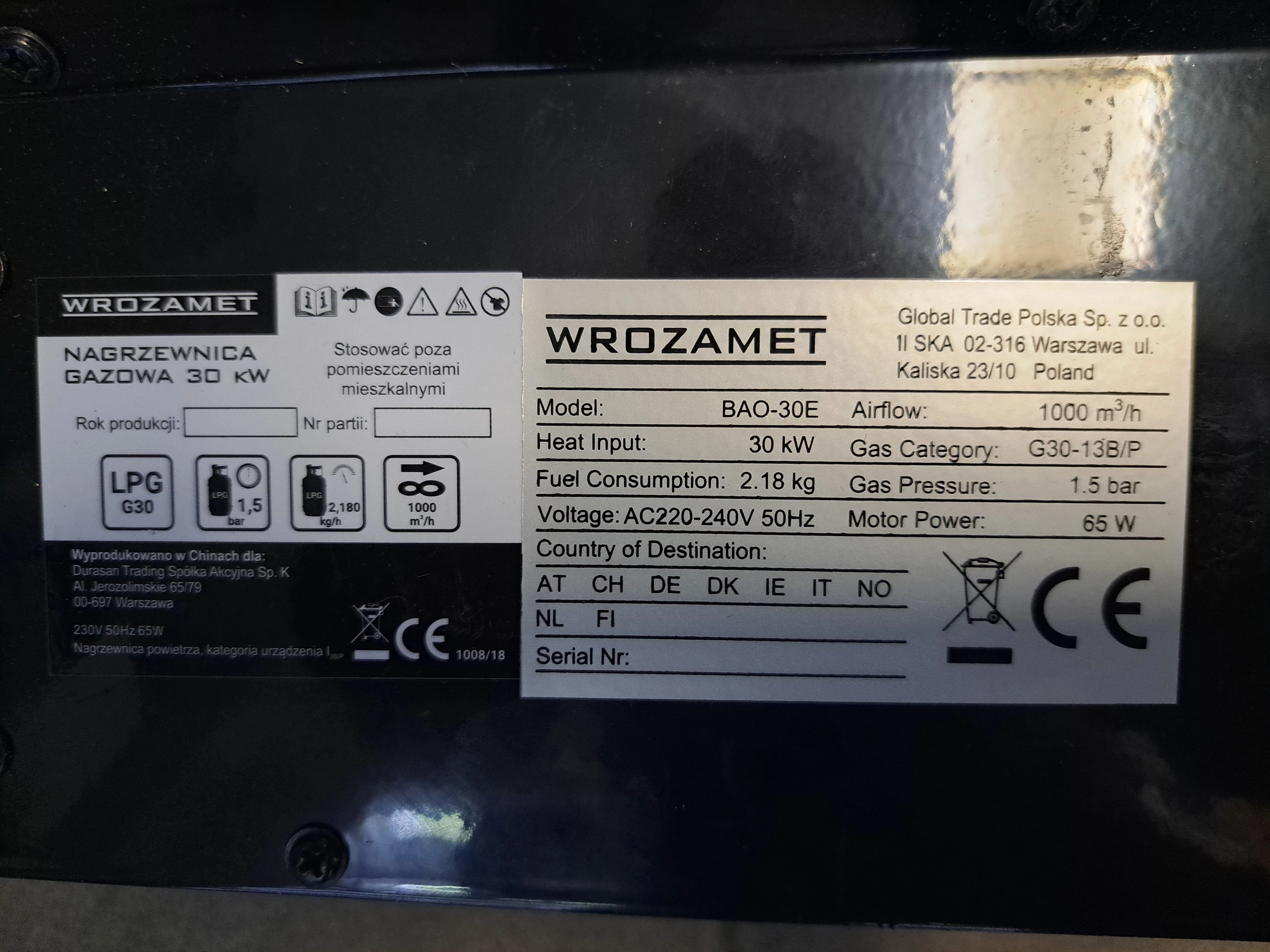 nagrzewnica-gazowa-wrozamet-bao-30e-klasa-efektywnosci-energetycznej-brak-klasy-energetycznej
