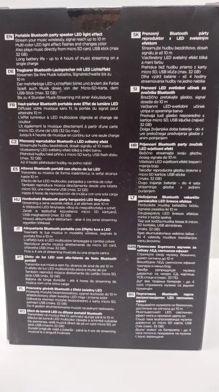 GŁOŚNIK PRZENOŚNY BT Z EFEKTEM ŚWIETLNYM 5W