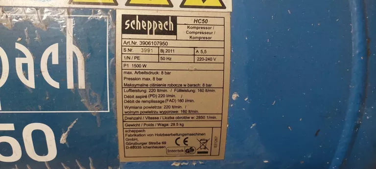KOMPRESOR SCHEPPACH HC50 8B 1500W