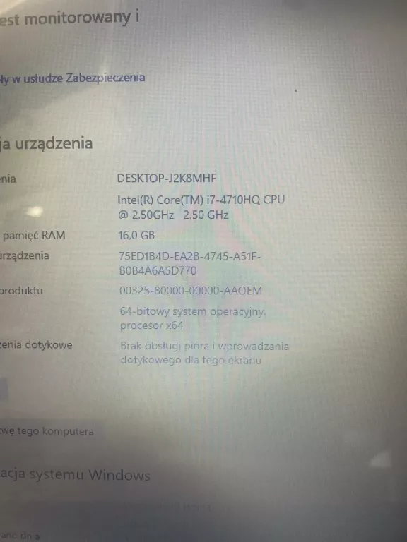 LAPTOP TOSHIBA SATELLITE L70-B I7 4710QM 1TB 16GB
