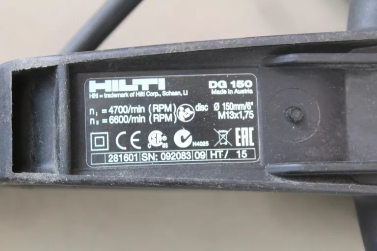 SZLIFIERKA DO BETONU HILTI DG 150 + TRANSFORMATOR