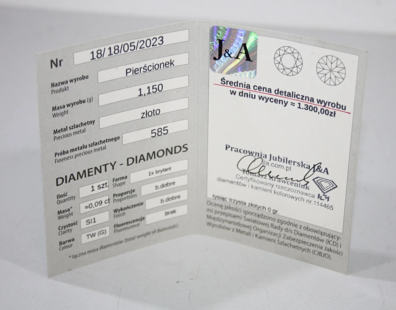 delikatny-zloty-pierscionek-z-brylantem-stan-uzywany