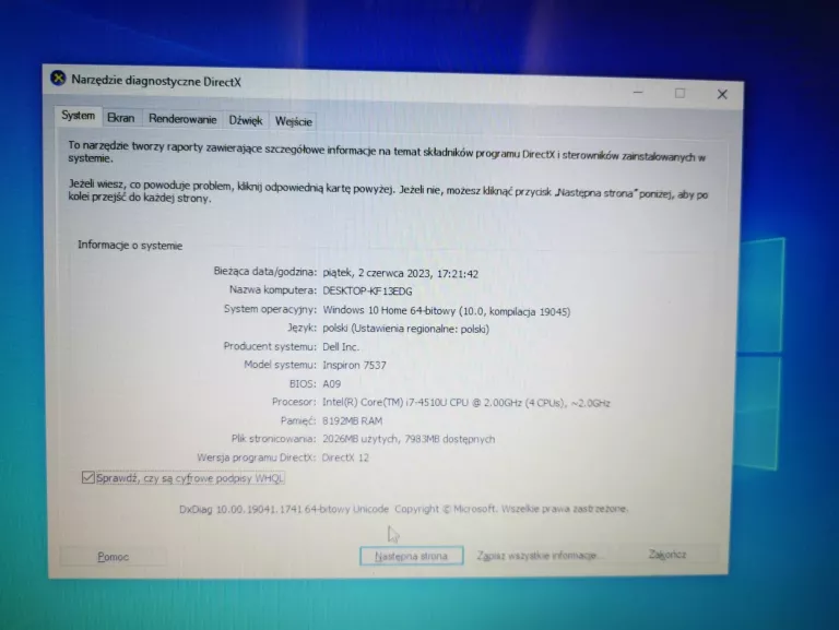 LAPTOP DELL INSPIRON 7537 15,6'' I7 / 8 RAM / 1TB