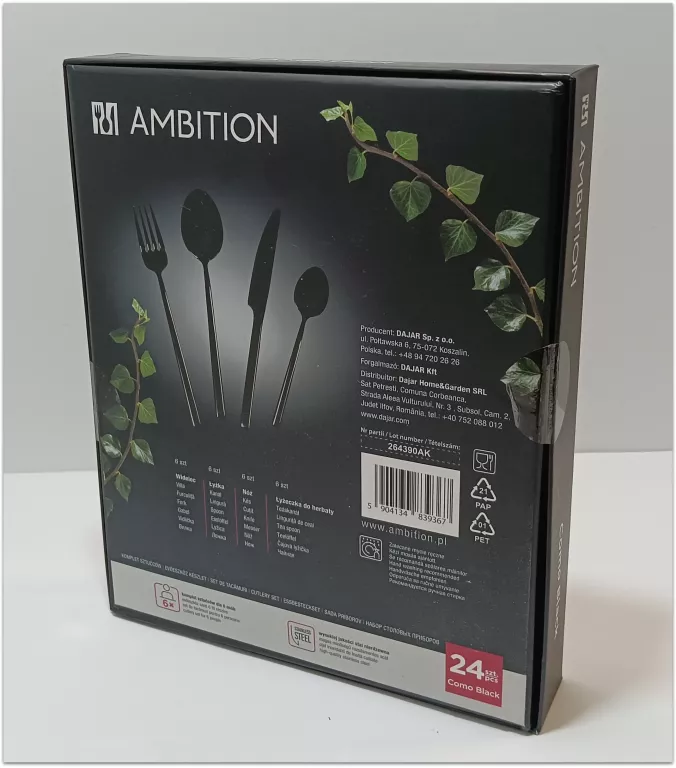 ZESTAW SZTUĆCÓW AMBITION 24 SZTUKI COMO BLACK