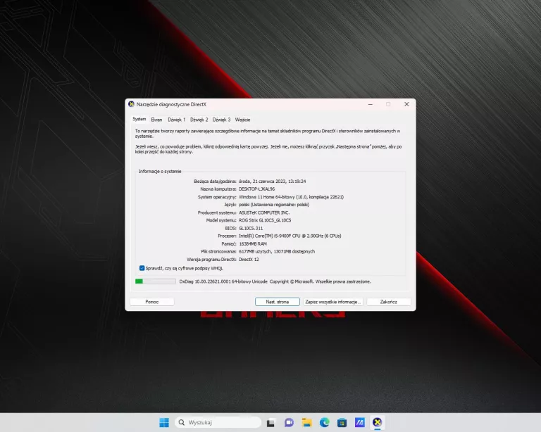 ASUS ROG STRIX GL10CS I5-9400F 16GB GTX1650 512GB
