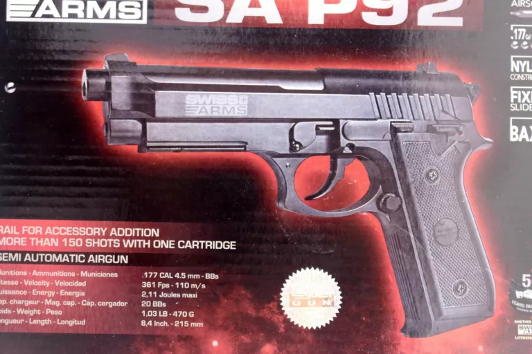 BERETTA SA P92 SWISS ARMS WIATRÓWKA 4.5 MM ZESTAW