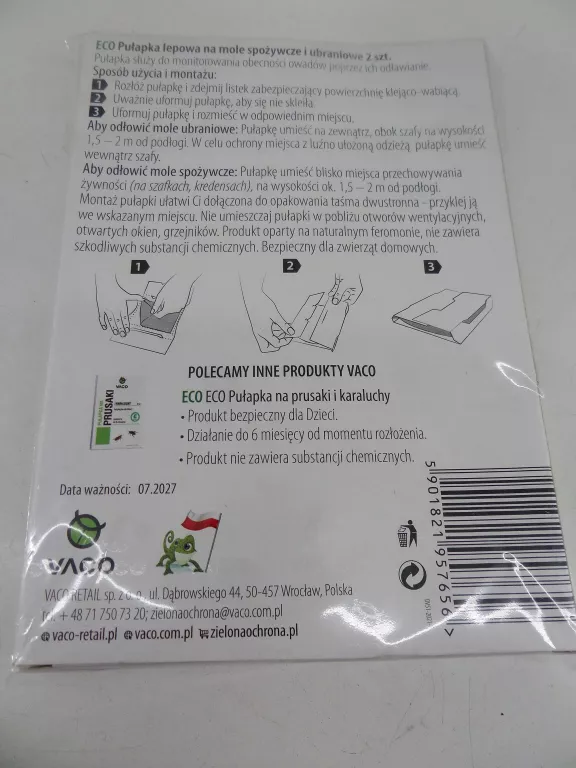 PUŁAPKA NA MOLE VACO 2 SZT