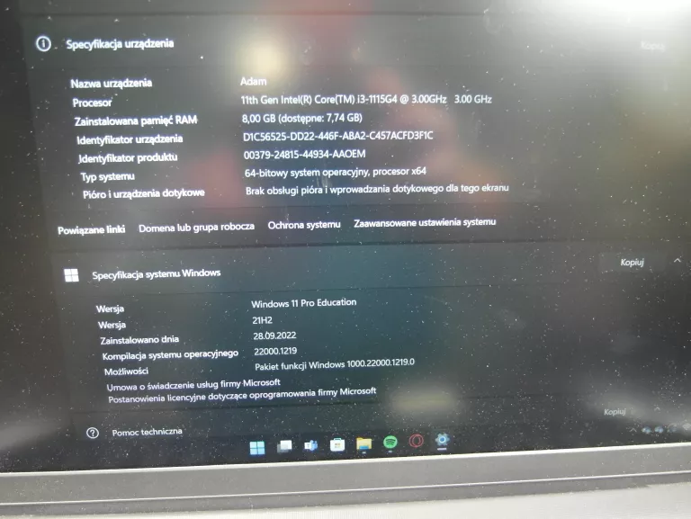 LAPTOP DELL VOSTRO 3510 I3/ 8GB RAM/ 256GB SSD