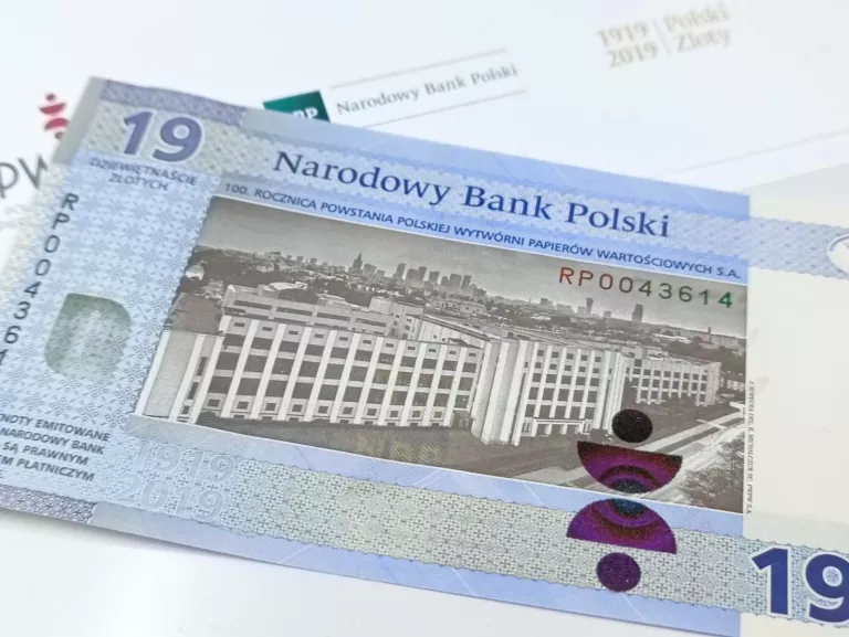 BANKNOT 19 ZŁ 100-LECIE POWSTANIA PWPW