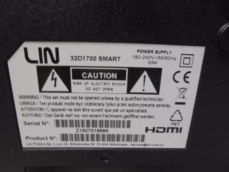 TV LIN 32D1700 SMART + PILOT