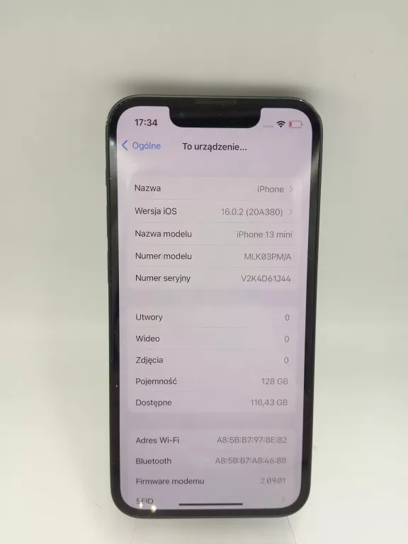 APPLE IPHONE 13 MINI 4/128GB BLOKADA ORANGE IMEI