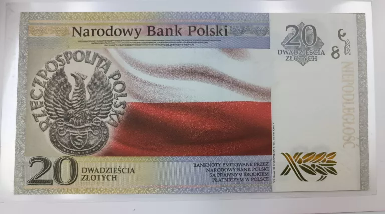 BANKNOT NIEPODLEGŁOŚC 20 ZŁ PIŁSUDSKI UNC