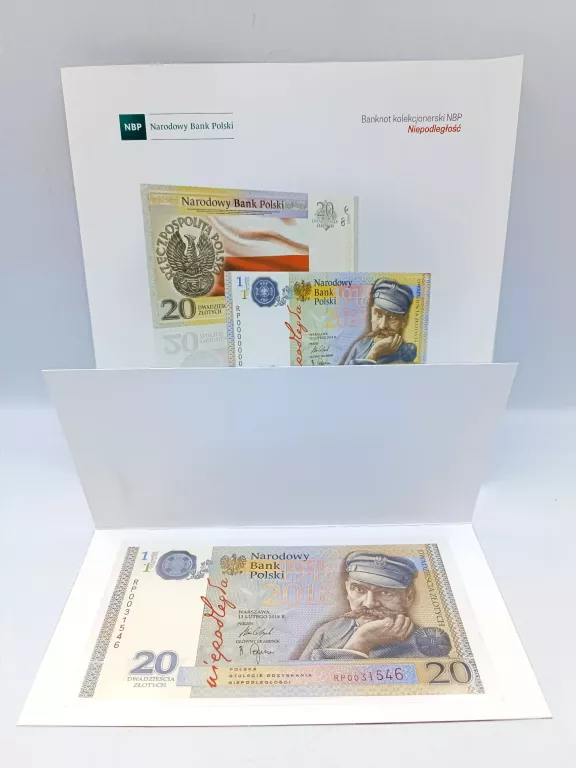 BANKNOT NIEPODLEGŁOŚC 20 ZŁ PIŁSUDSKI UNC
