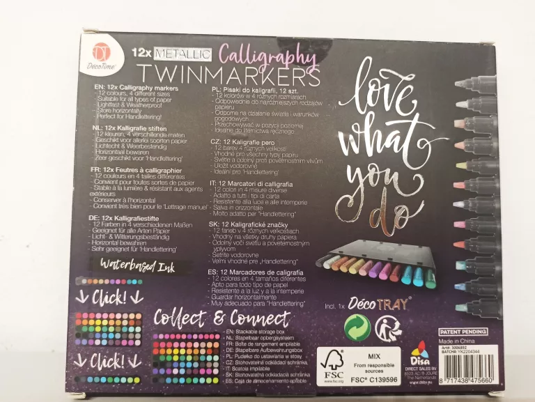 Deco Time 12x Metallic Calligraphy Twin Markers