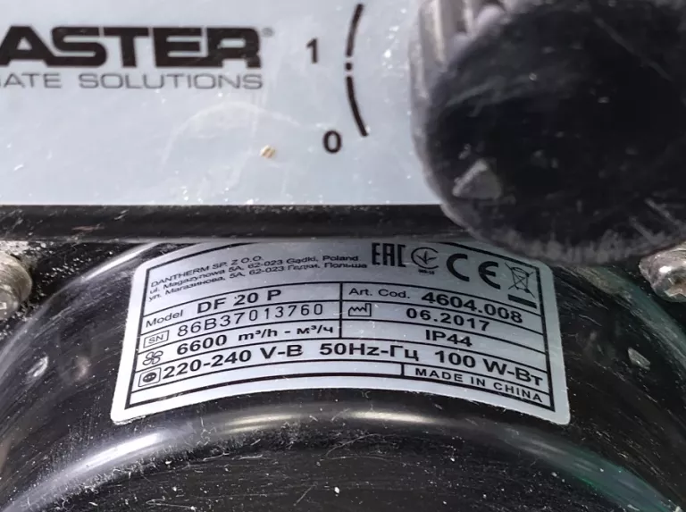 WENTYLATOR OSIOWY MASTER DF-20P