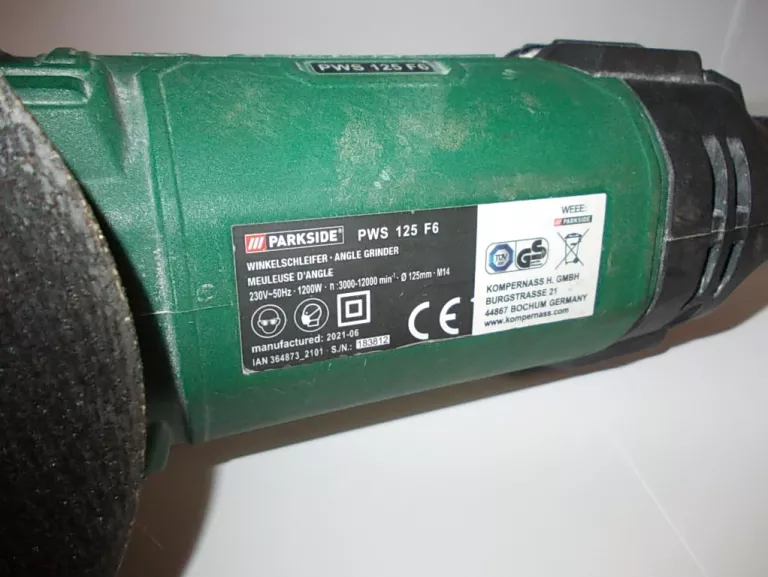 SZLIFIERKA KĄTOWA PARKSIDE PWS 125 F6! 1200W
