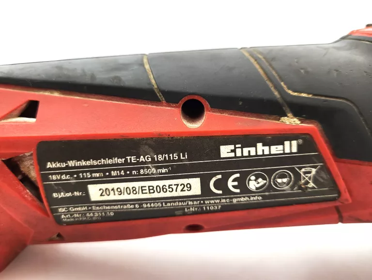 SZLIFIERKA KĄTOWA EINHELL TE-AG 18/115 LI