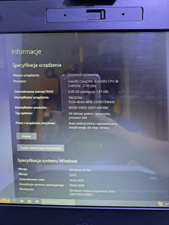 LAPTOP DELL LATITUDE 5414 RUGGED I5-6300U 8/256 SSD WIN10