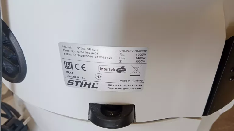ODKURZACZ PRZEMYSŁOWY STIHL SE 62 E