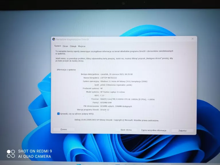 HP PAVILION 15-CS2014NW 256GB/8GB RAM/I5-8265U