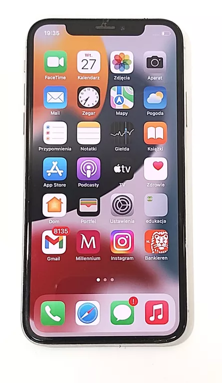 TELEFON APPLE IPHONE X 3/64GB SREBRNY BATERIA 100