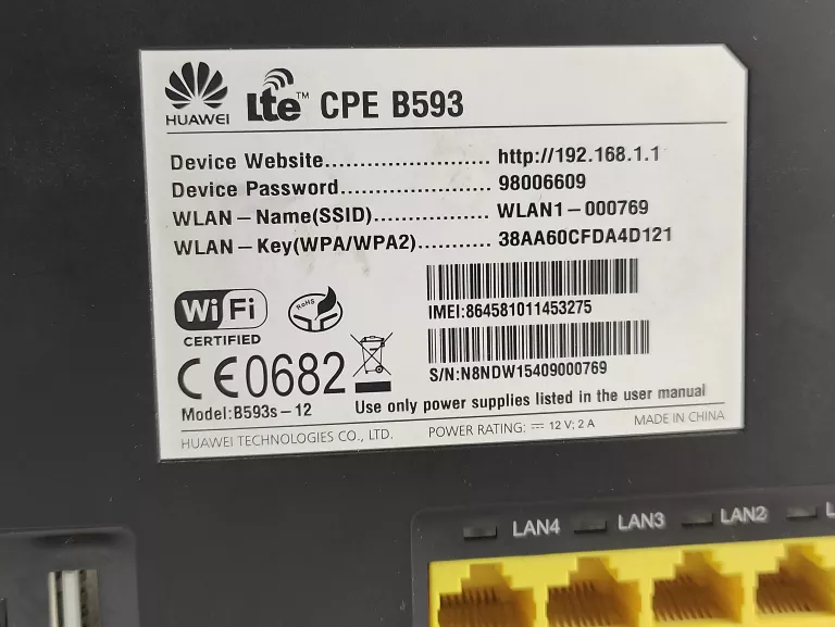 ROUTER HUAWEI NA KARTĘ SIM LTE 4G B593