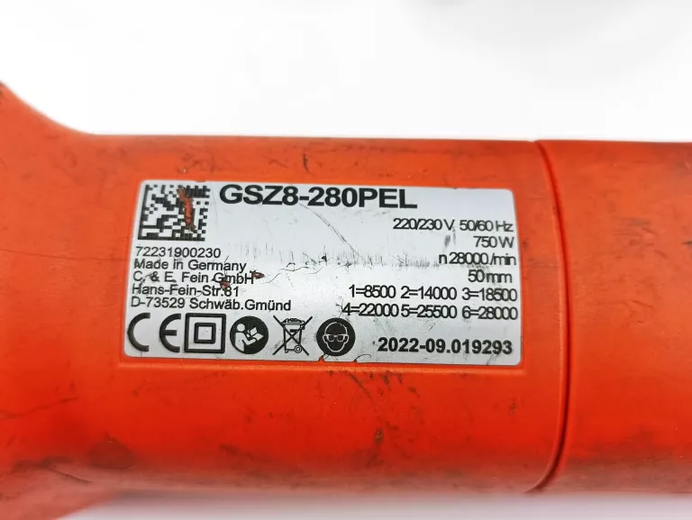 FEIN SZLIFIERKA PROSTA GSZ 8-280 PEL